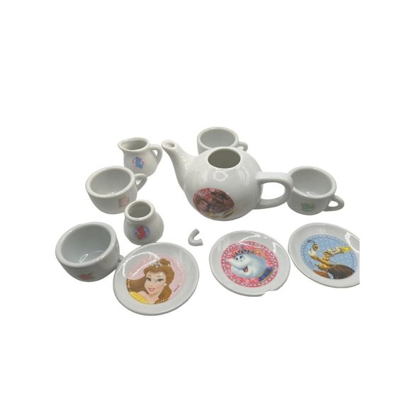 Toys Disney Princess Fairies Mini Porcelain Tea Set Cups Saucers Pot